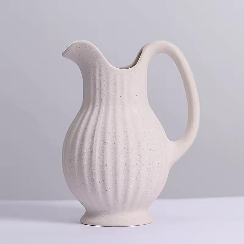 Cream Dream Pitcher Set-Ceramic Floral Vases
