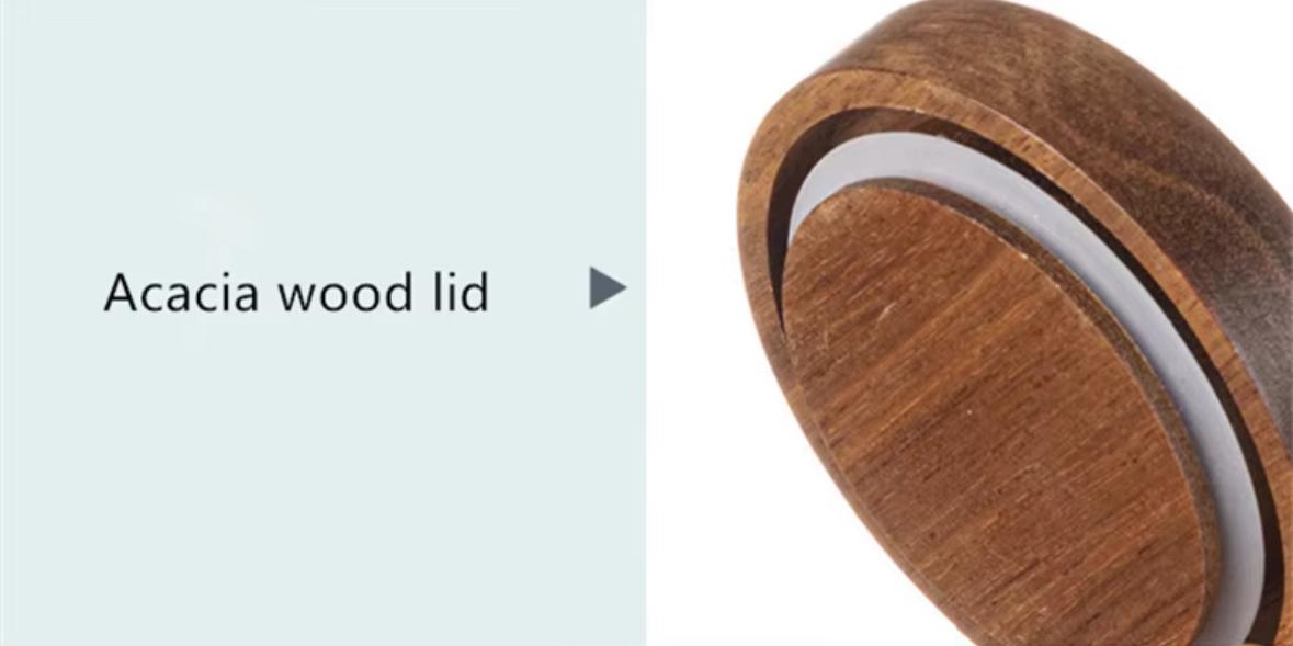 Premium High Borosilicate Glass Storage Jars- Striped Pattern and Wooden Lid