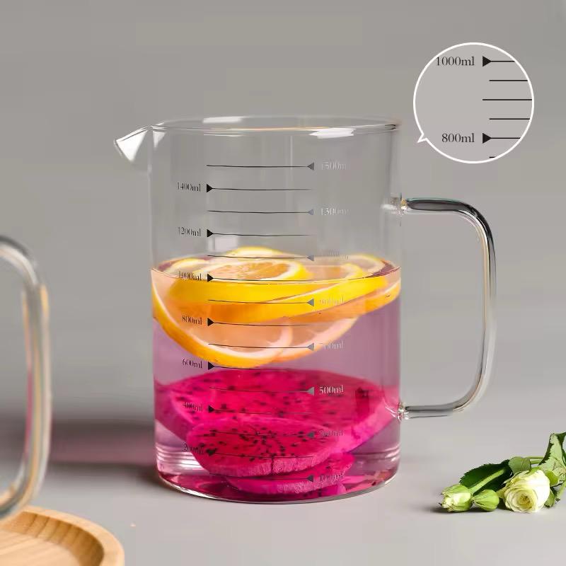 Clear Borosilicate Glass Pitcher | Microwave & Stove Safe | 500ml–1500ml