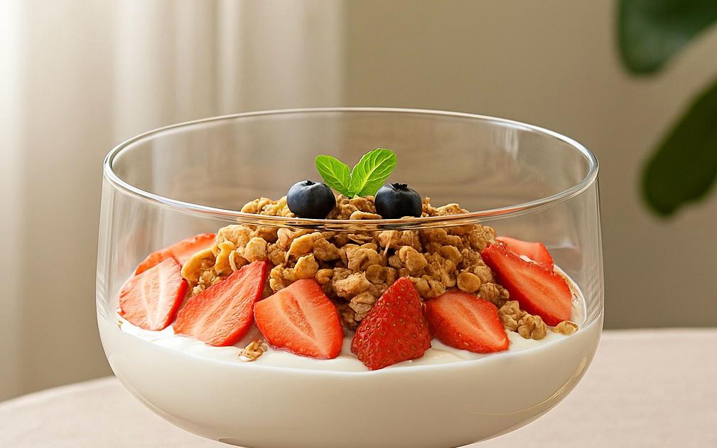 Premium Glass Serving Bowl with Wooden Base