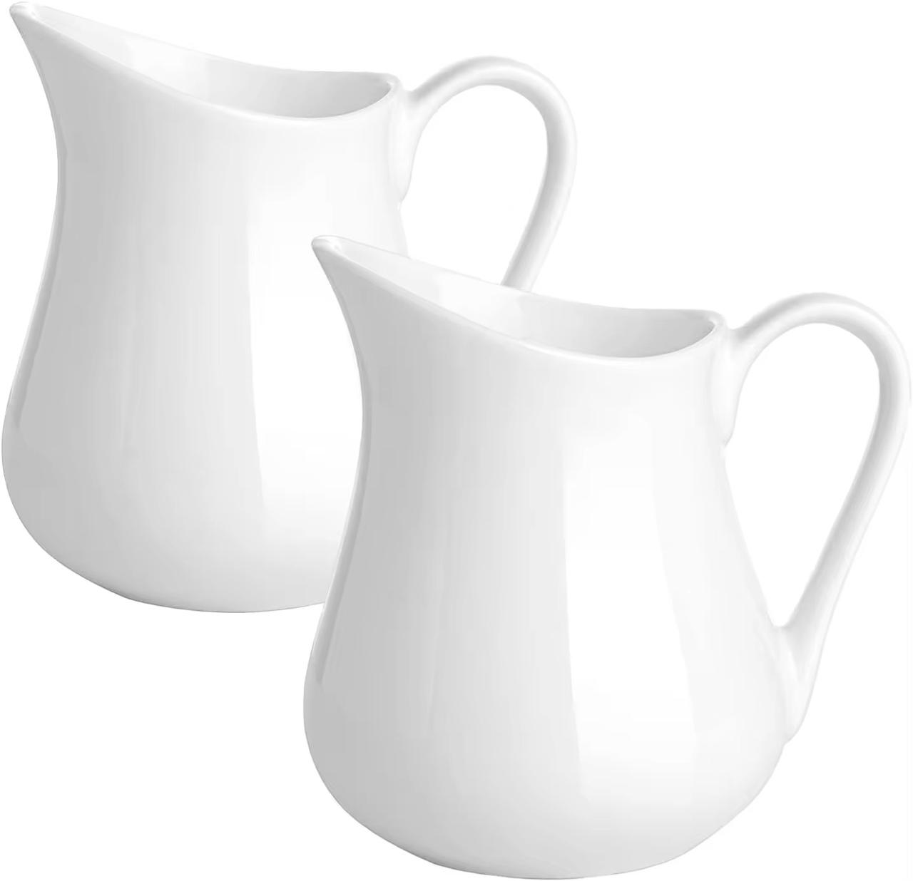 Timeless White Ceramic Pouring Jugs - Small, Medium, Large
