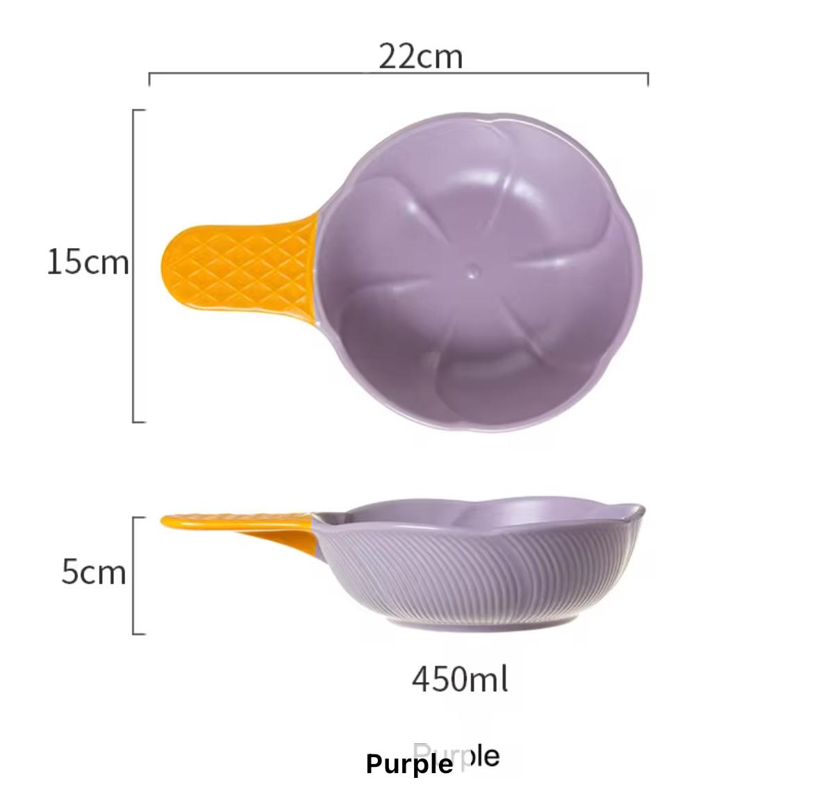 Waffle Handle Cereal & Snack Bowl