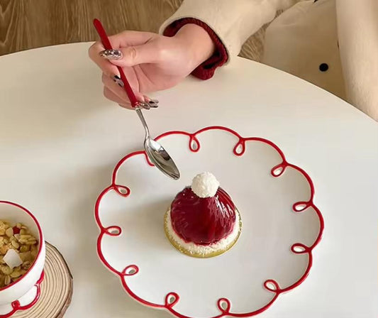 Flower Border Snack Plate Set