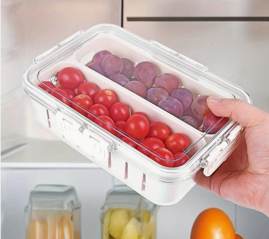 Dual Compartment Fridge Organizer