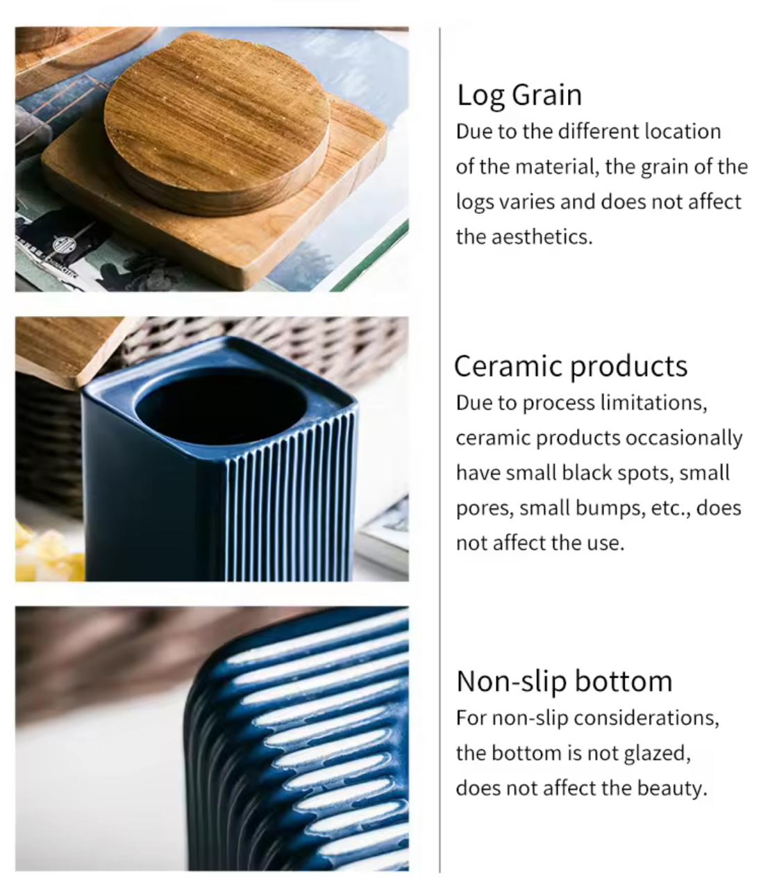 Ribbed Elegance - Airtight Ceramic Kitchen Canister