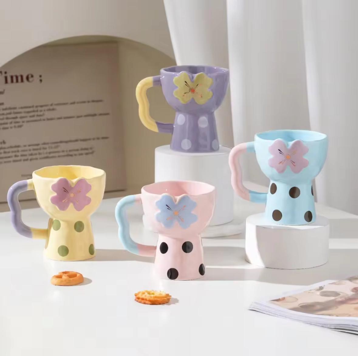 Vibrant Goblet- Style Dessert Cups with Handle