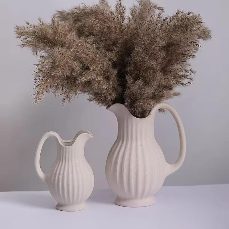 Cream Dream Pitcher Set-Ceramic Floral Vases