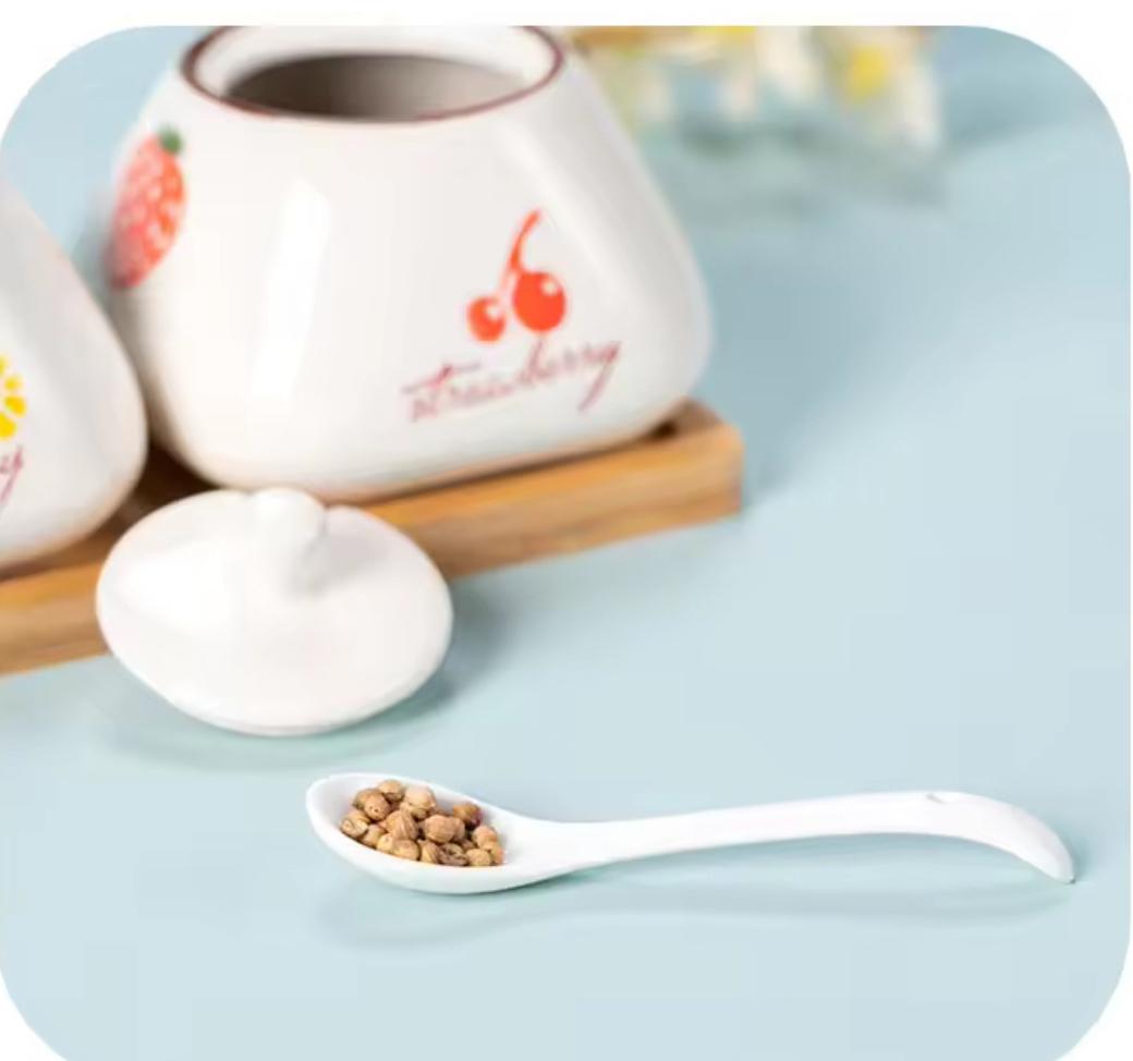 Tropical Bliss Ceramic Condiment Jars Set of 2
