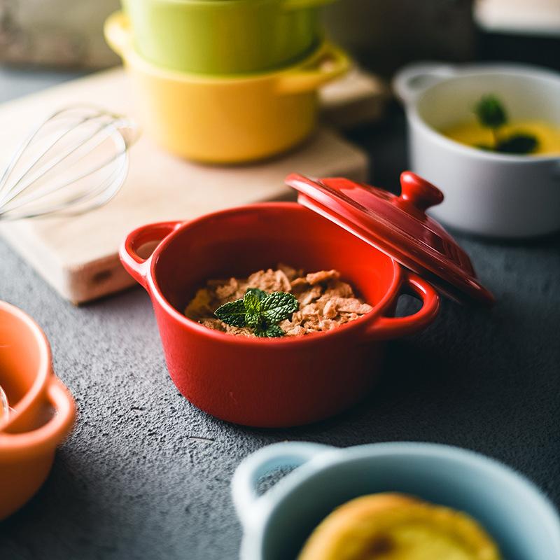 Mini Ceramic Casserole with Lid & Handles – 200ml