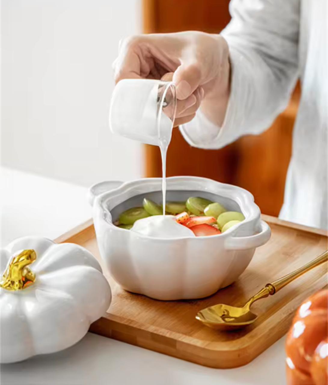 Pumpkin Harvest Ceramic Serving Bowl