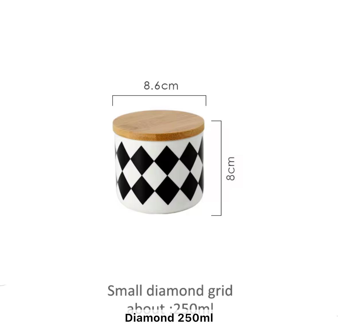 MONOCHROME BLOCK PRINTS CANISTERS