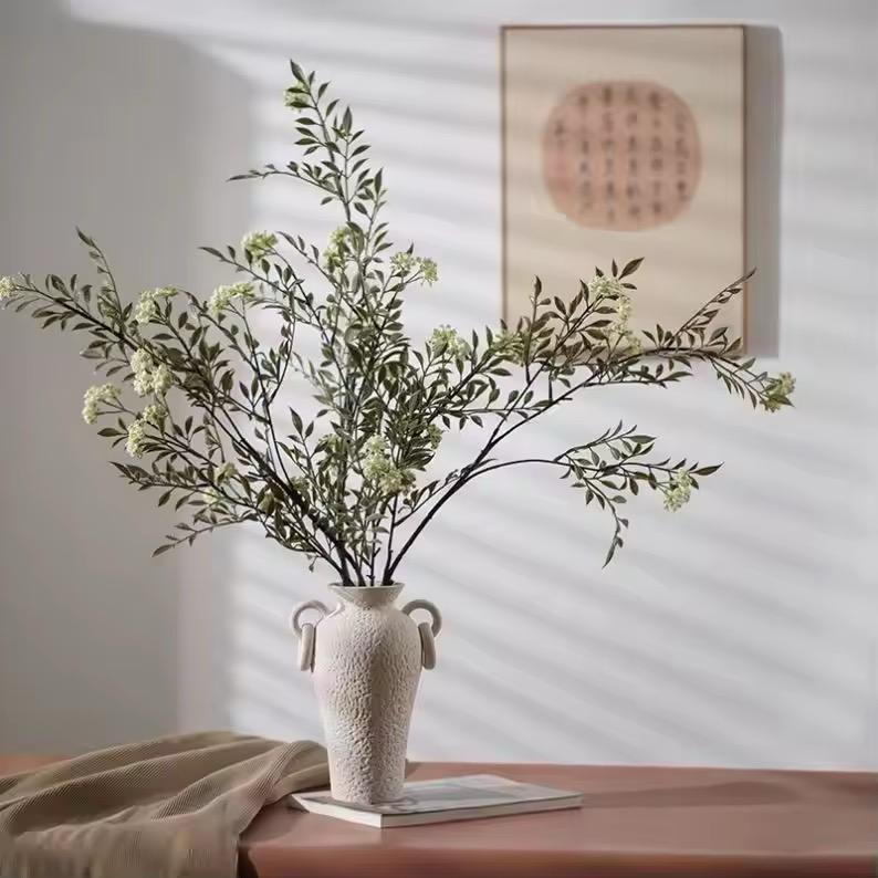 Aria Ring-Handle Tall Ceramic Vase