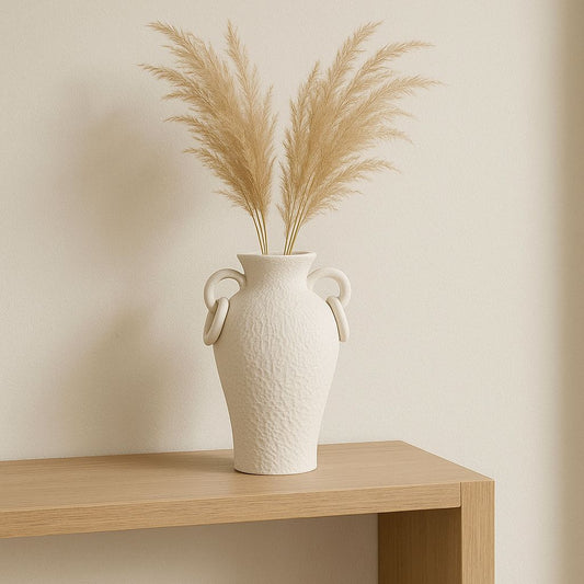 Aria Ring-Handle Tall Ceramic Vase