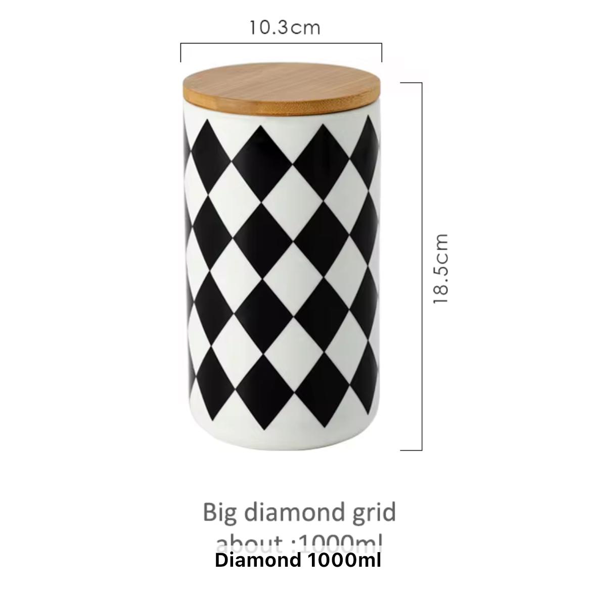 MONOCHROME BLOCK PRINTS CANISTERS