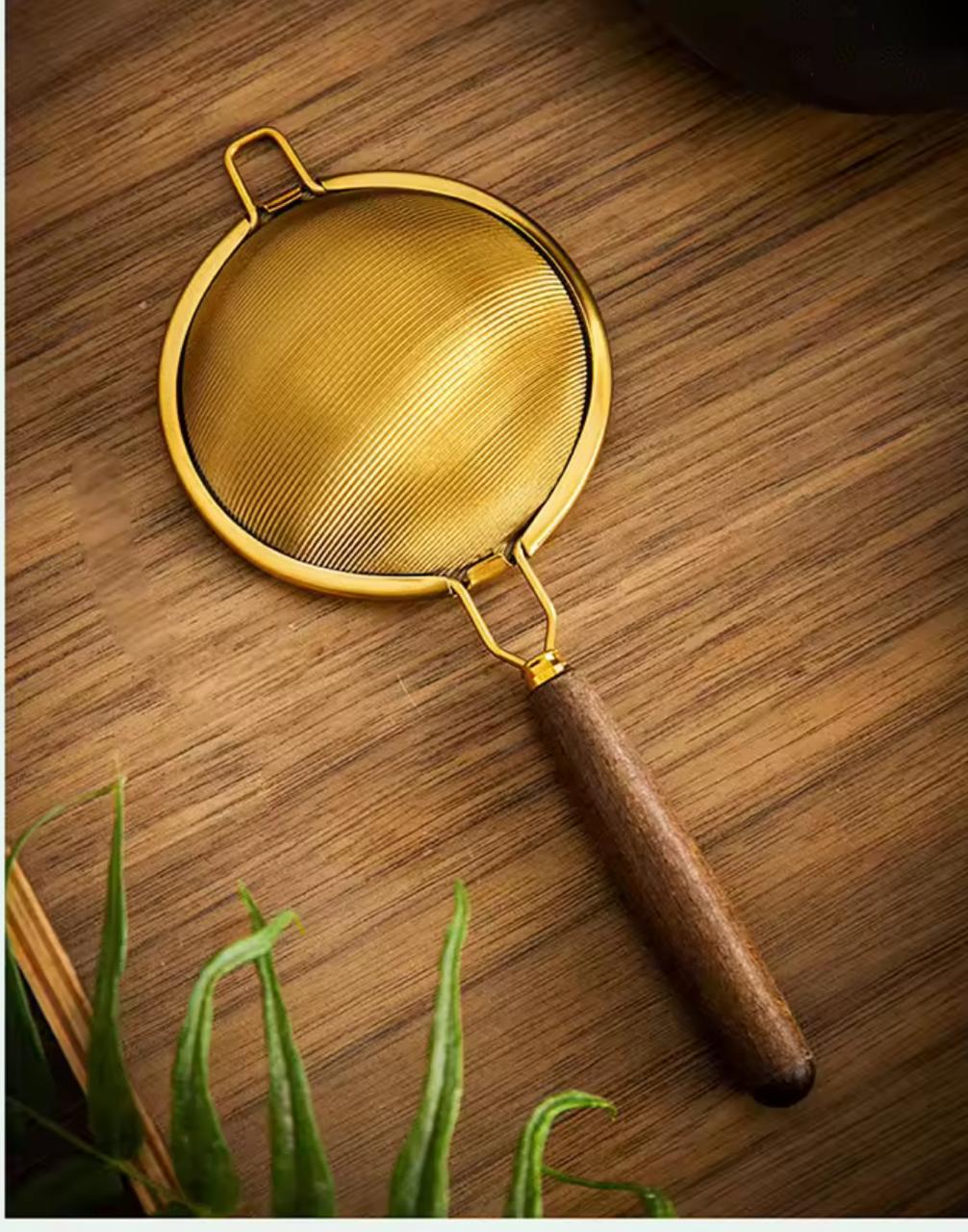 The Macau Aesthetic Golden Tea Strainer
