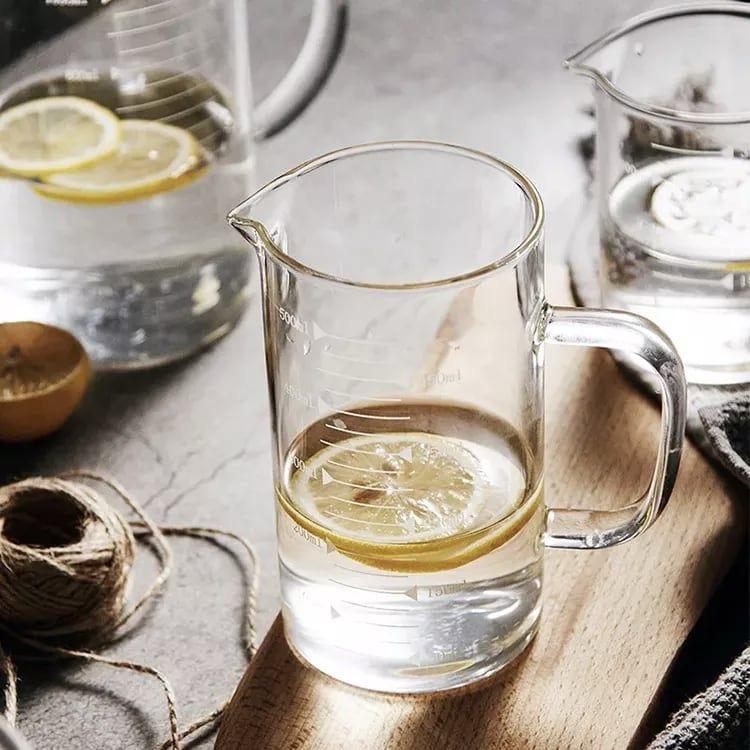 Clear Borosilicate Glass Pitcher | Microwave & Stove Safe | 500ml–1500ml