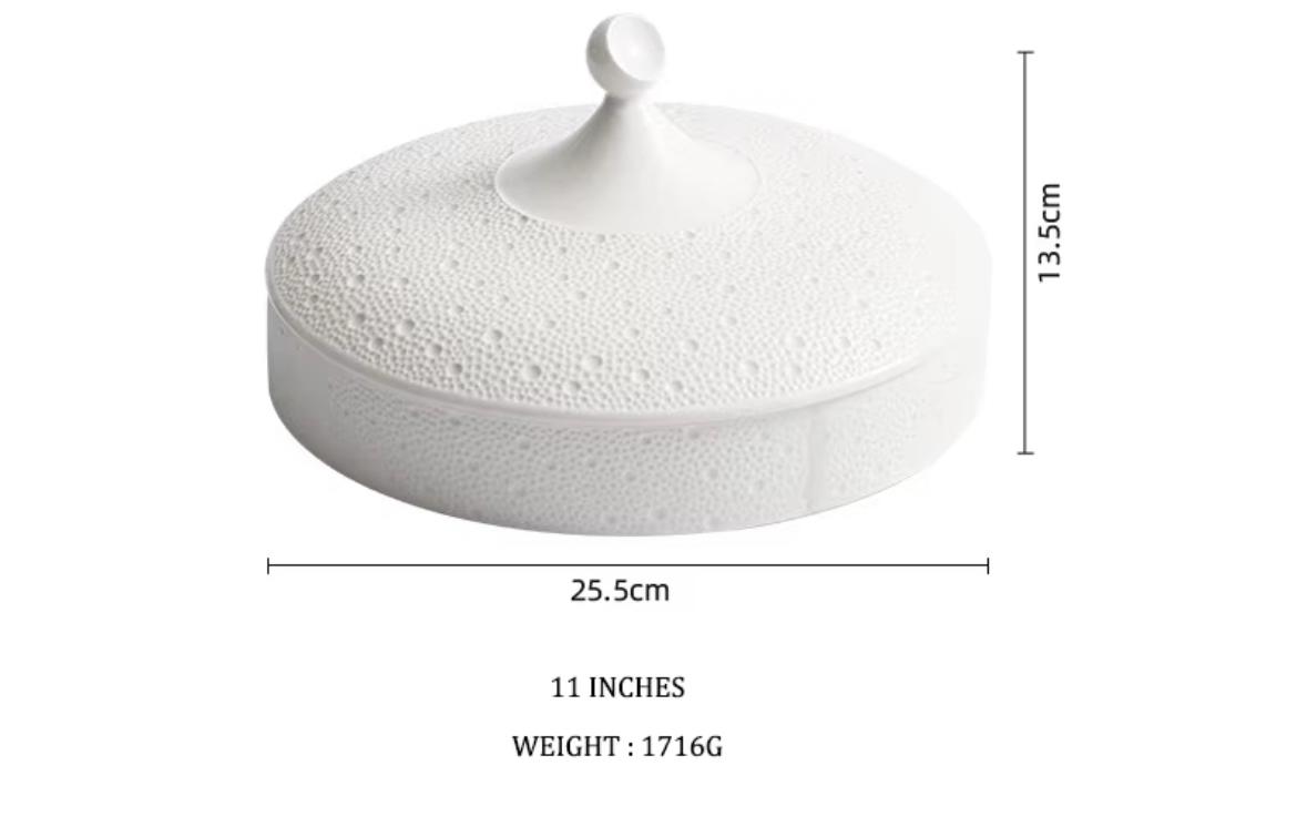 Korean Style Tide Textured  Sectional Ceramic Serving Dish