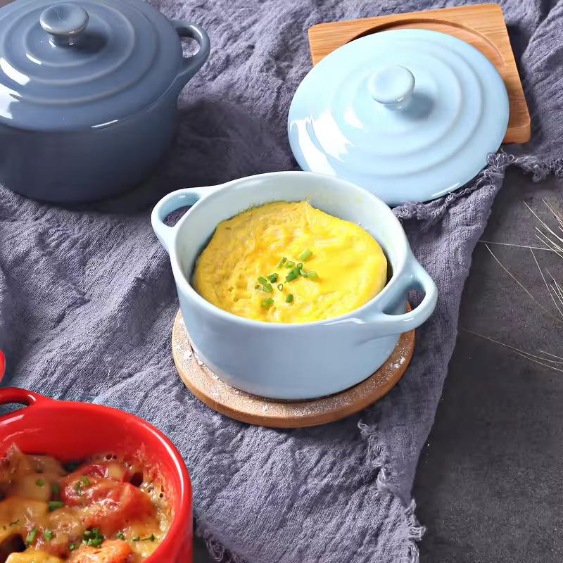 Mini Ceramic Casserole with Lid & Handles – 200ml
