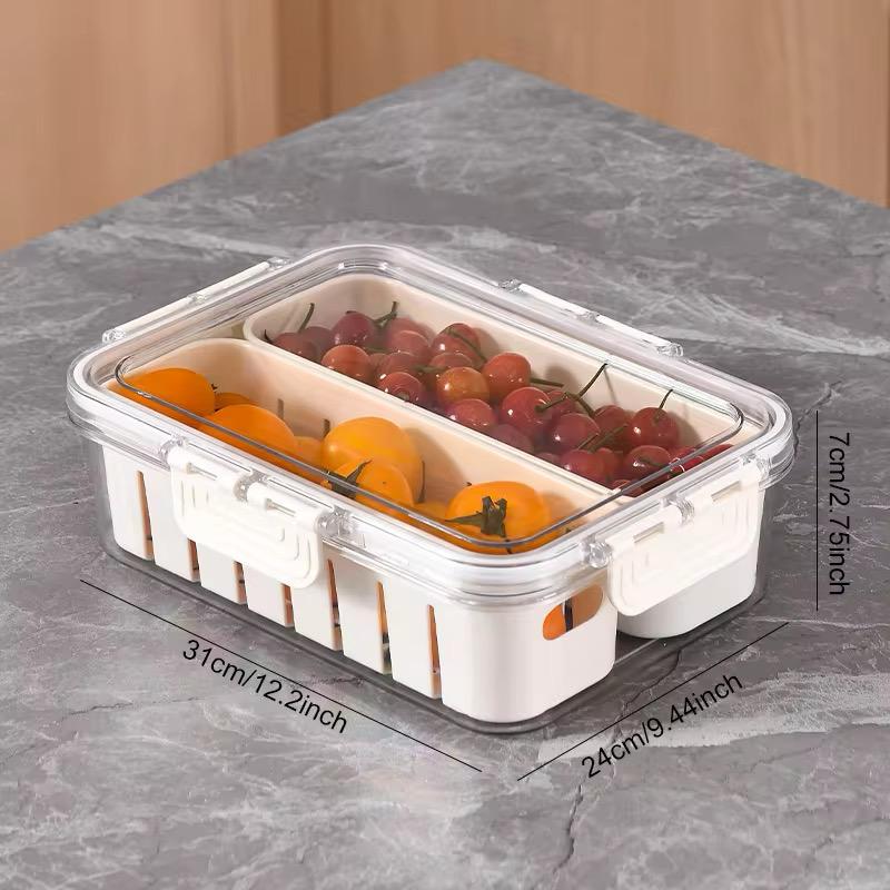 Dual Compartment Fridge Organizer