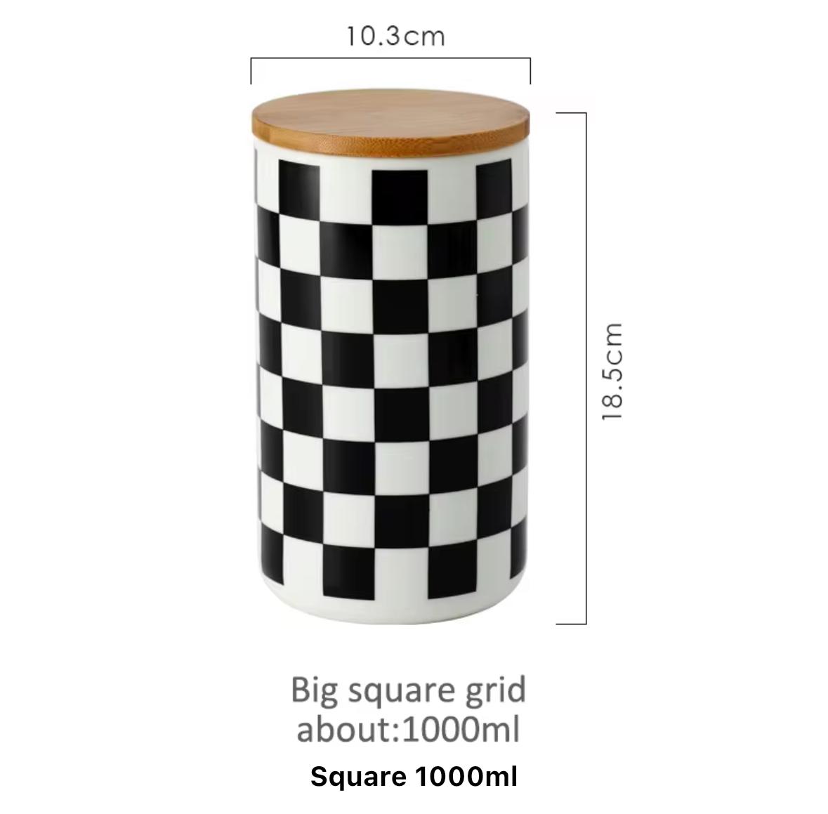 MONOCHROME BLOCK PRINTS CANISTERS