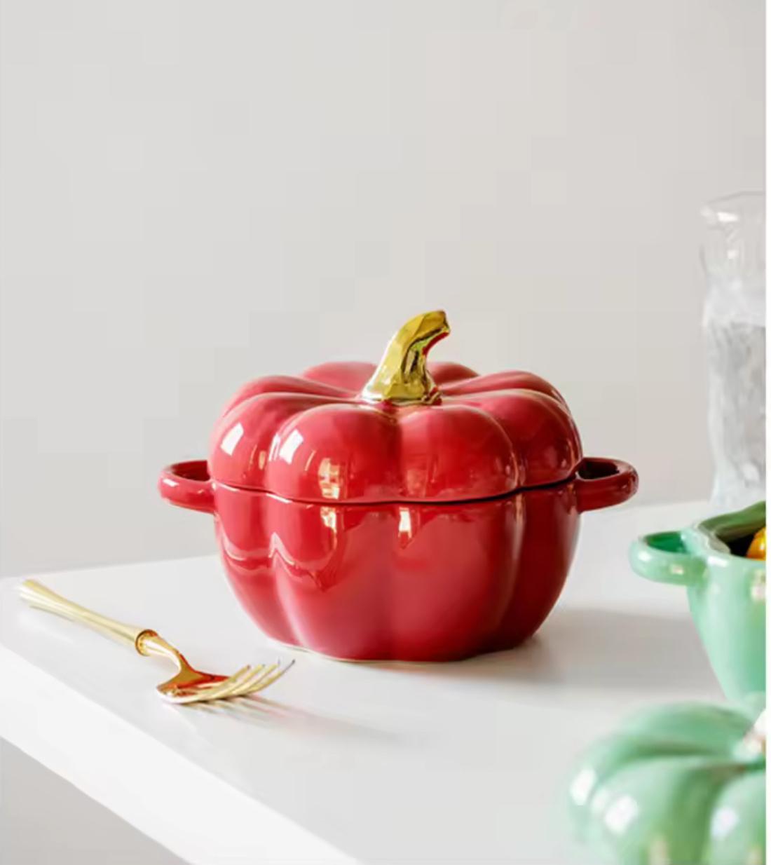 Pumpkin Harvest Ceramic Serving Bowl