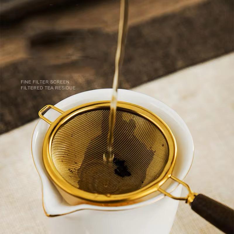 The Macau Aesthetic Golden Tea Strainer