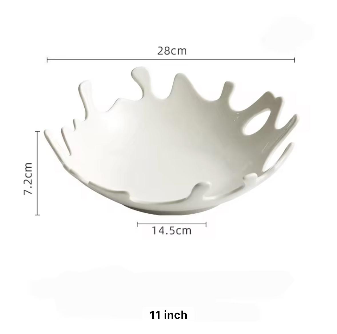 Ocean Drift Coral-Edge Porcelain Serving Bowl