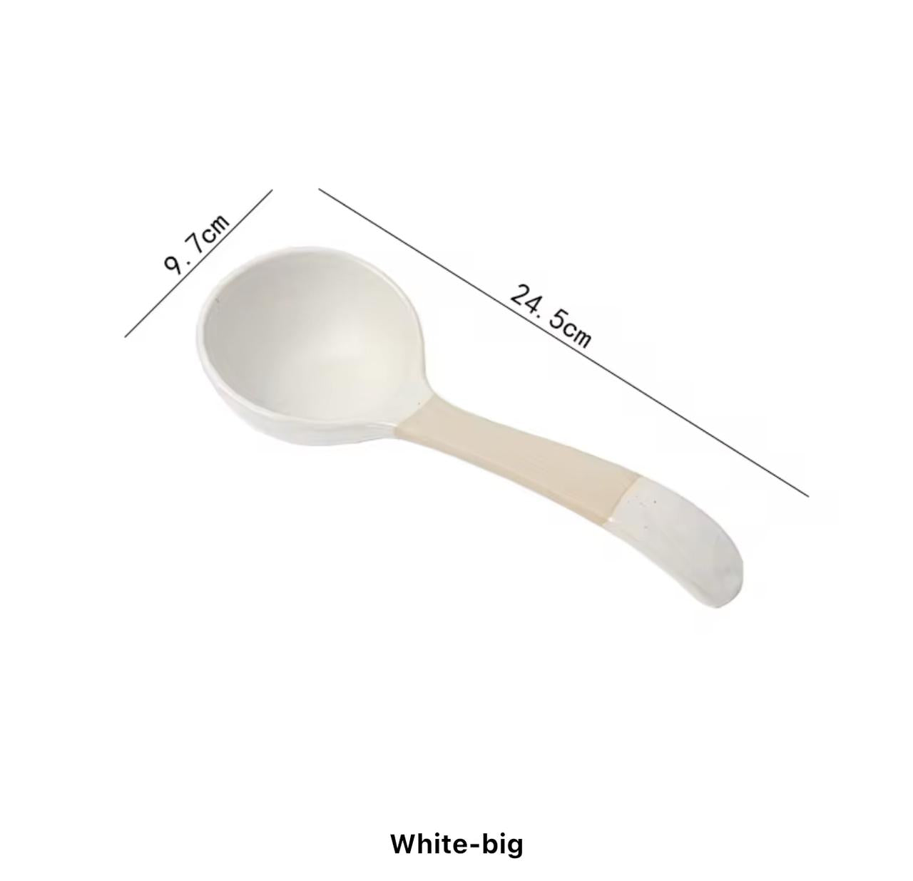 Dual-Tone Ceramic Ladle Serving spoon– Matte Finish