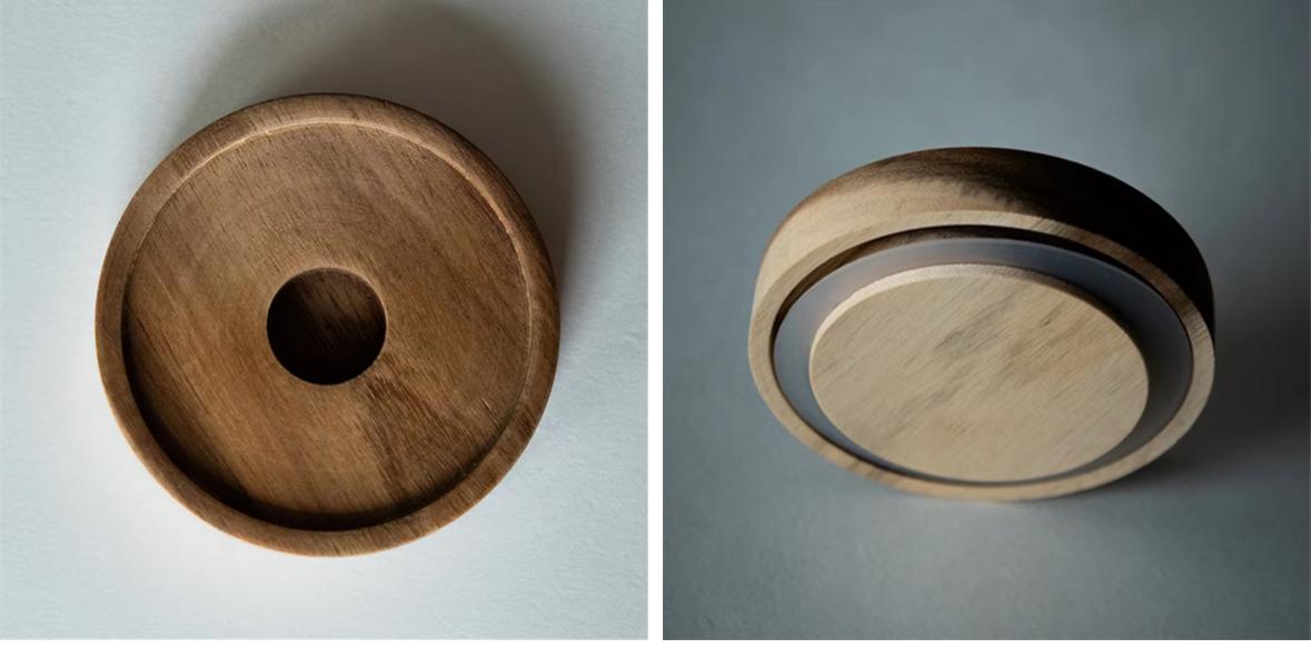 Premium High Borosilicate Glass Storage Jars- Striped Pattern and Wooden Lid