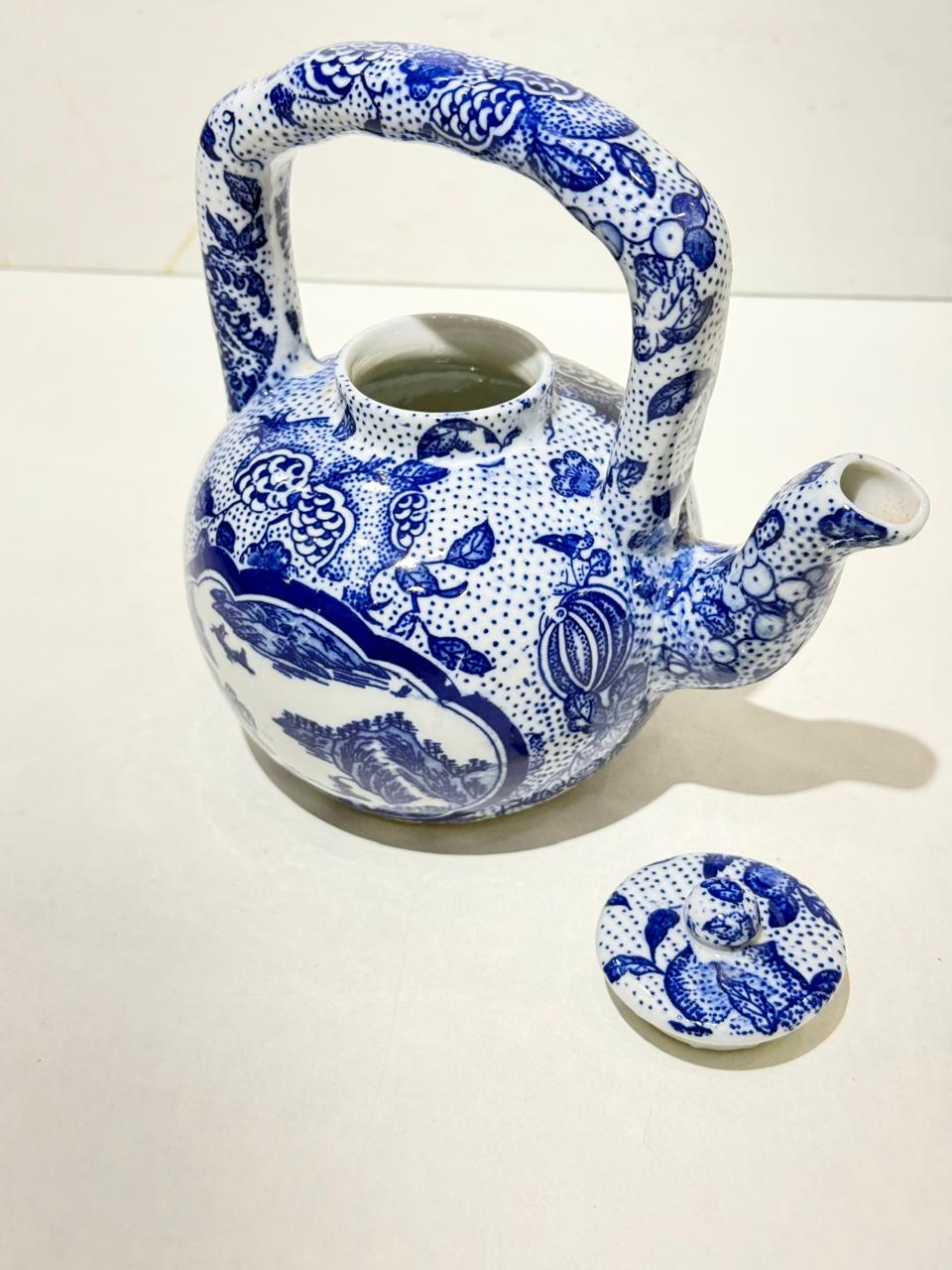 Blue and White Floral Porcelain Tea Pot-700 ML