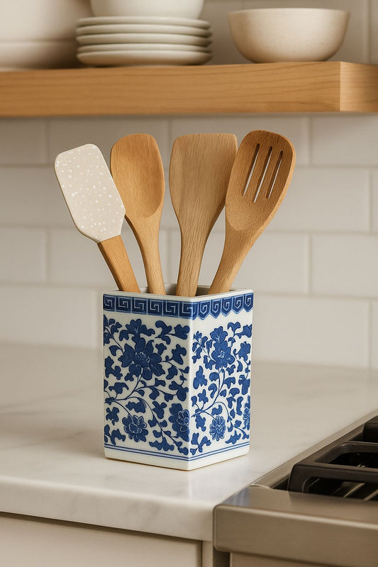 Shanghai Ceramic Blue and White Spatula Holder