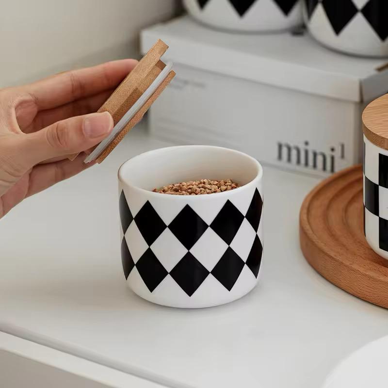 MONOCHROME BLOCK PRINTS CANISTERS