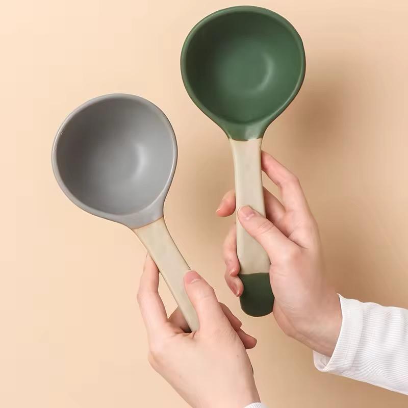 Dual-Tone Ceramic Ladle Serving spoon– Matte Finish