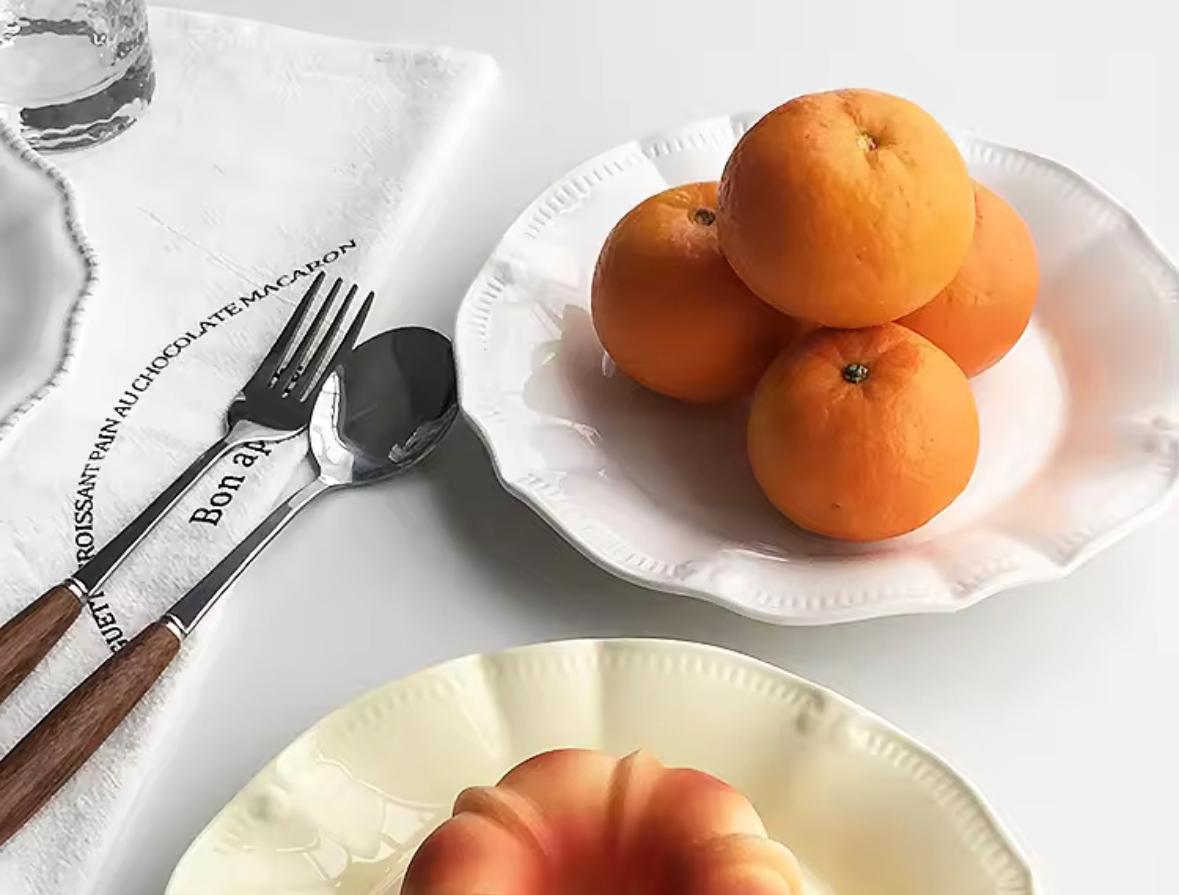 Classic Scalloped White Porcelain Snack/ Dessert Plate