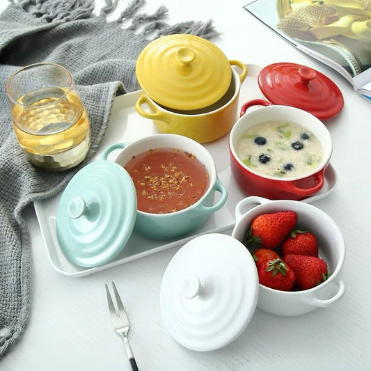 Mini Ceramic Casserole with Lid & Handles – 200ml