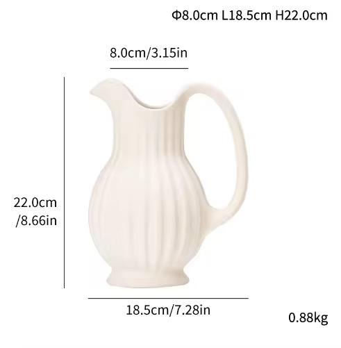 Cream Dream Pitcher Set-Ceramic Floral Vases
