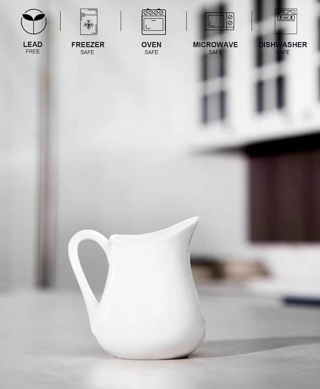 Timeless White Ceramic Pouring Jugs - Small, Medium, Large