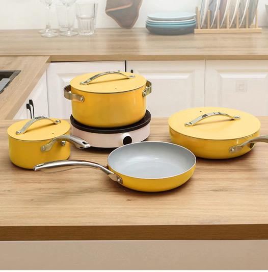 ZEN FLAME CERAMIC COATED HEALTHY COOKWARE SET OF 4 BY THE MACAU HOME