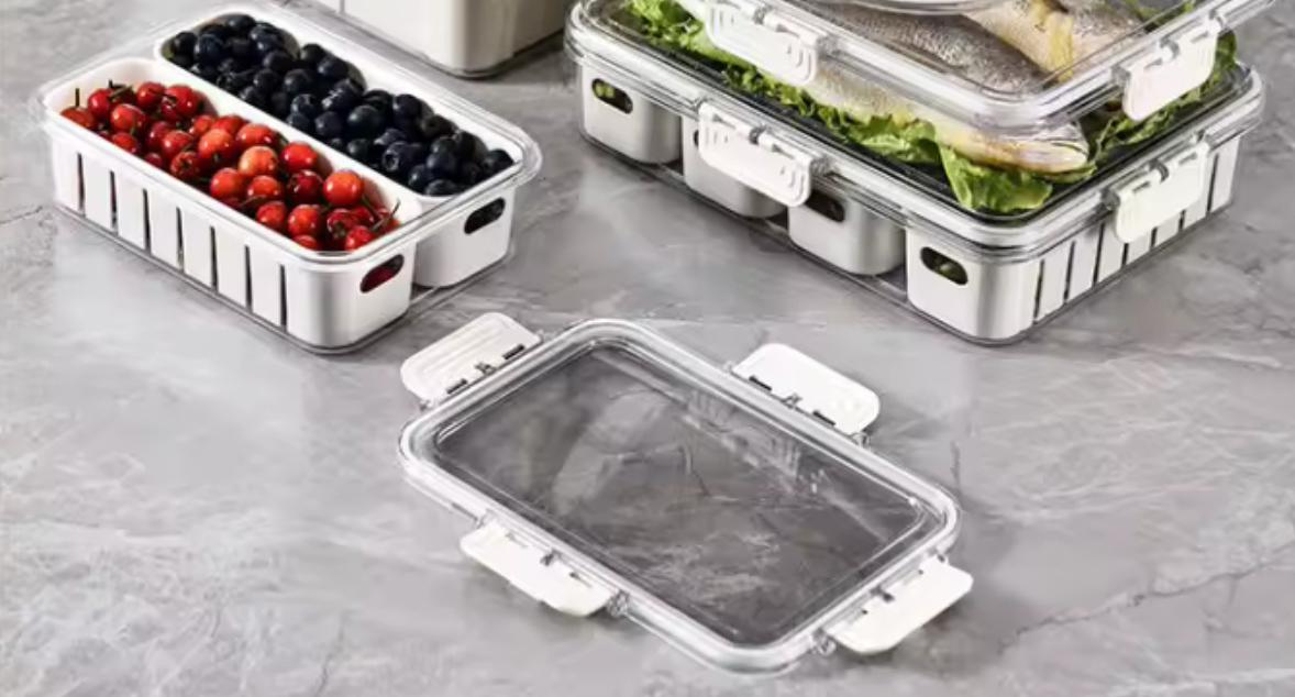 Dual Compartment Fridge Organizer