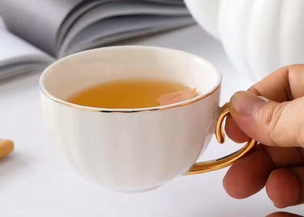 Royal White Tea Pot Set - with Kettle & Serving Tray