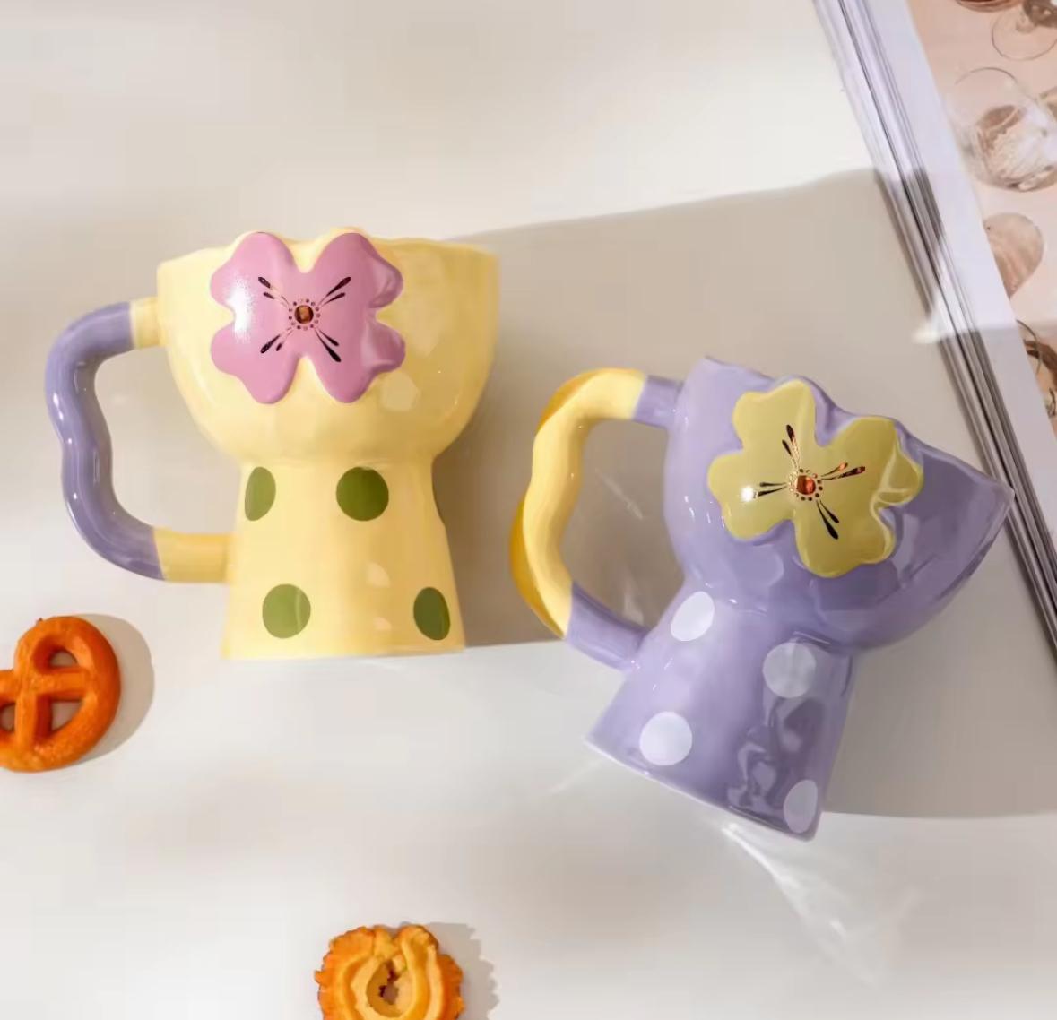 Vibrant Goblet- Style Dessert Cups with Handle