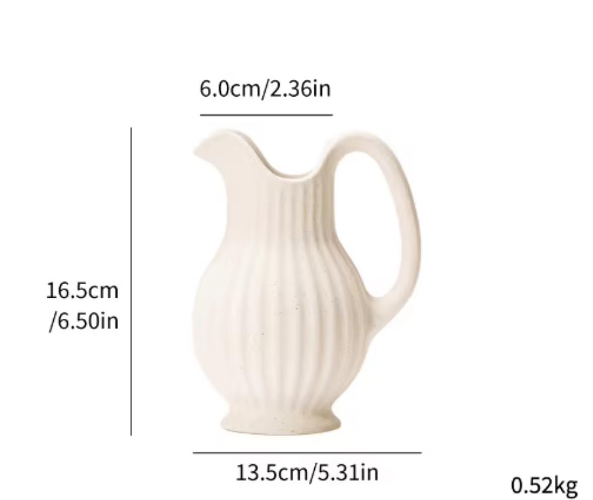 Cream Dream Pitcher Set-Ceramic Floral Vases