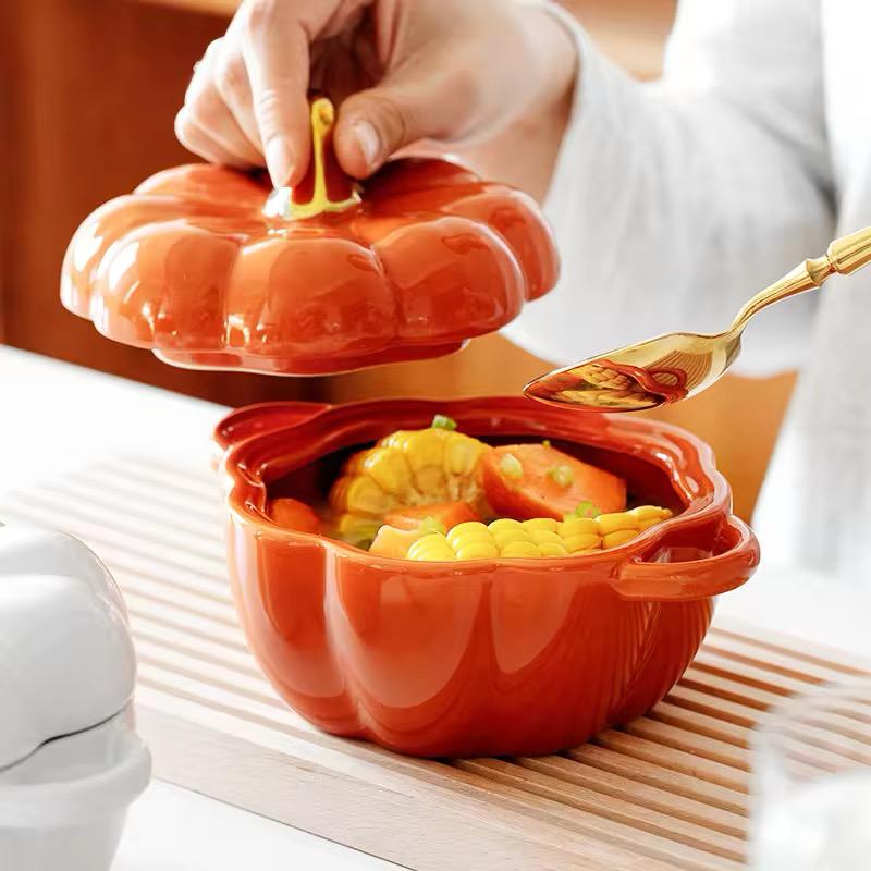 Pumpkin Harvest Ceramic Serving Bowl