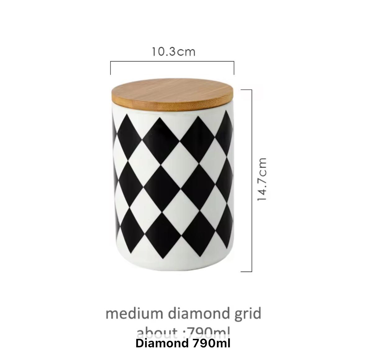 MONOCHROME BLOCK PRINTS CANISTERS