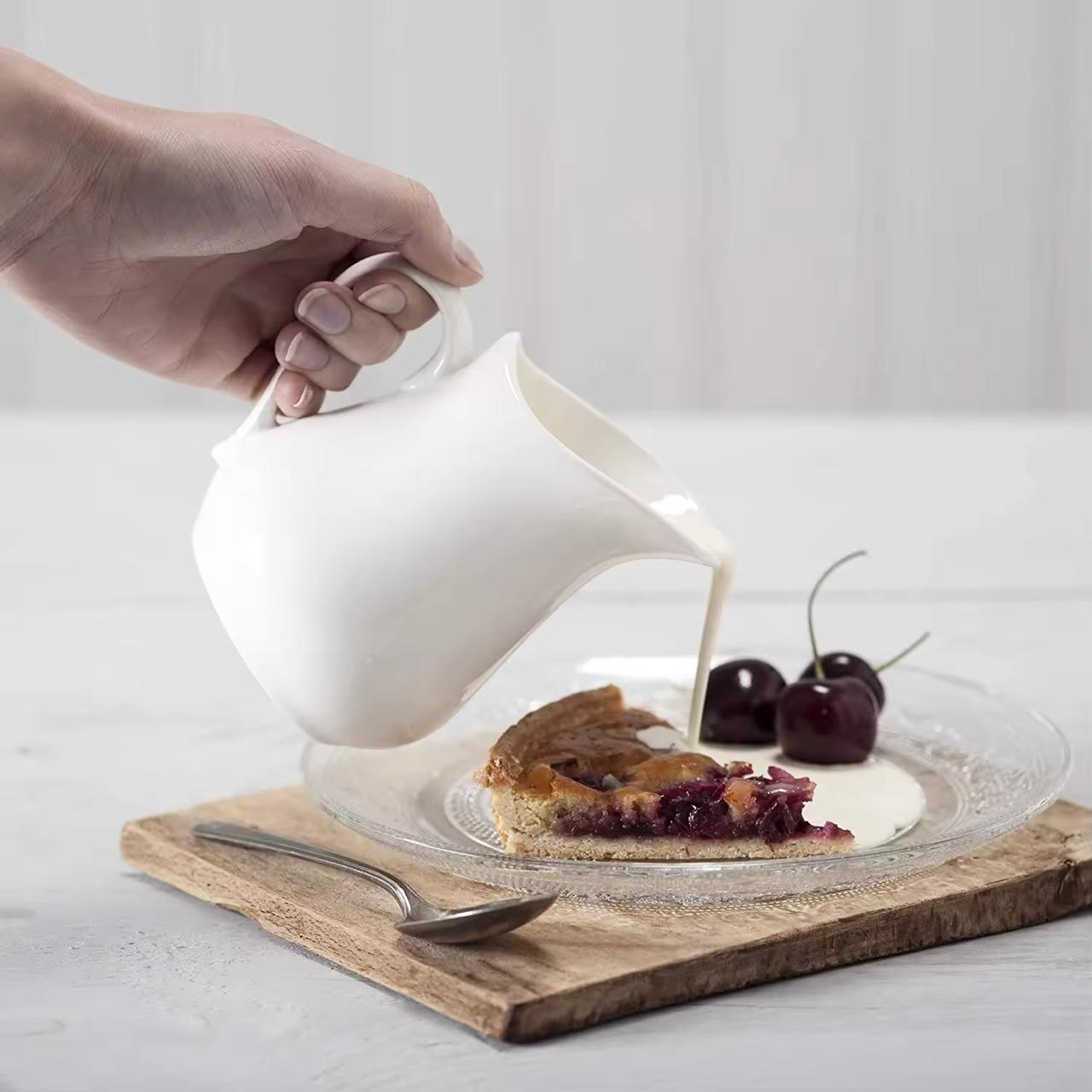 Timeless White Ceramic Pouring Jugs - Small, Medium, Large