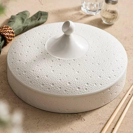 Korean Style Tide Textured  Sectional Ceramic Serving Dish