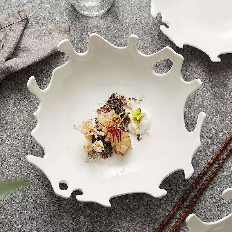 Ocean Drift Coral-Edge Porcelain Serving Bowl