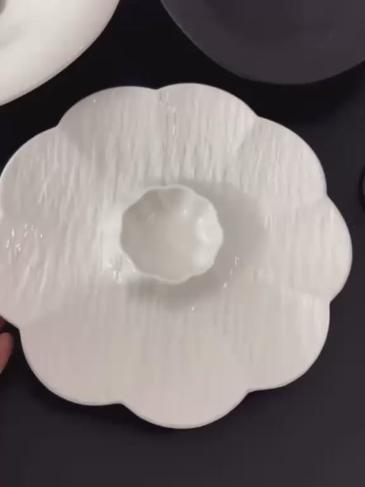 PETAL SERVE CERAMIC DUMPLING PLATTER