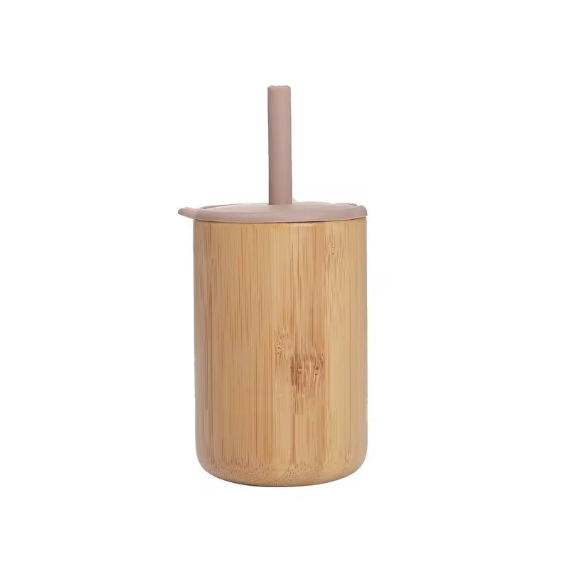 Eco Kids Bamboo Cup – With Soft Silicone Lid & Straw