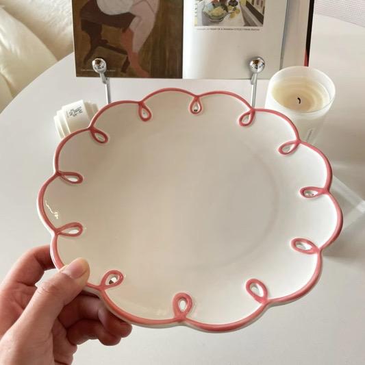 Flower Border Snack Plate Set